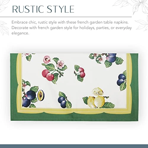 Villeroy & Boch French Garden Cotton Fabric Napkin (Set Of 4), 21"x21", Multi, 4 Count - Image 5