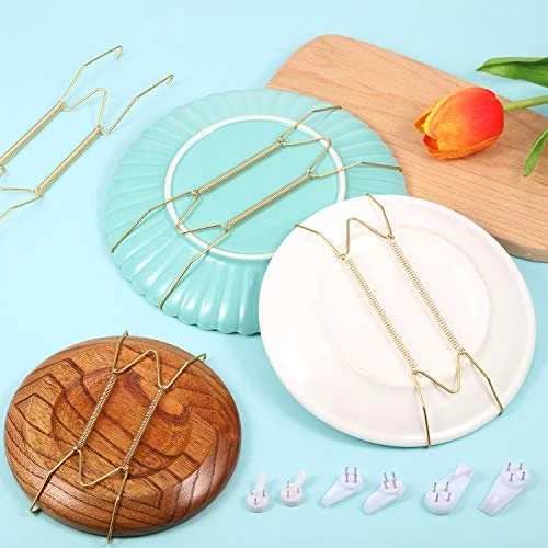 16 Pack Plate Hangers, 6/ 8/ 10/ 12 Inch Wall Plate Hangers With 16 Pieces Wall Hooks Stainless Steel Wire Plate Hanger Holders Compatible With 6 To 12 Inch Decorative Plates - Image 6
