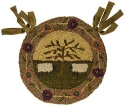 Park Designs Willow & Sheep Hooked Chair Pad