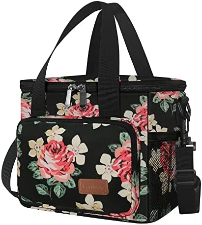 Lunch Bags For Women/Men, Insulated Lunch Bag For Work Office Picnic - Lunch Cooler Bag Leakproof Lunch Box With Adjustable Shoulder Strap - Black - Image 8