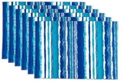 100% Polyester Placemats For Dining Table Set Of 6, Reversable & Waterproof For Indoor Or Outdoor Use, Heat-Resistant Non-Slip Place Mats For Kitchen Table Mats 13 X 19 Inch, Crayon Art (Ocean)