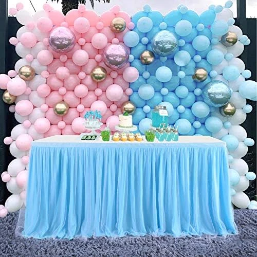 14ft White Tulle Table Skirt For Round Or Rectangle Tables Dessert Tutu Table Skirting For Wedding Baby Shower Birthday Party Decorate(L 14(ft),H 30in) - Image 8