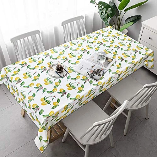 Lemon Tablecloth, Yellow Lemons Table Cloth For Spring Summer, Waterproof Wrinkle Free Tablecloth For Kitchen Dining Room Picnic Party Banquet, Outdoor Indoor Use Tablecloth, Rectangle 60 X 120 Inch - Image 4