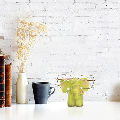 Desktop Decor Elephant Figurines Animal Eyeglass Holder Spectacle Holder Cute Sunglasses Display Stand Nightstand Desktop Decoration Elephant Gifts Small Elephant Figurines - Image 2