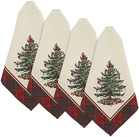 Spode Christmas Tree Collection, 3pc Kitchen Towels, Red Tartan - Image 10