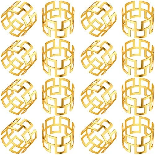 Set Of 20 Leaf Napkin Rings Metal Gold Napkin Holder Table Napkin Rings For Dinning Table Parties Everyday (Ye Zi-Gold 20) - Image 10
