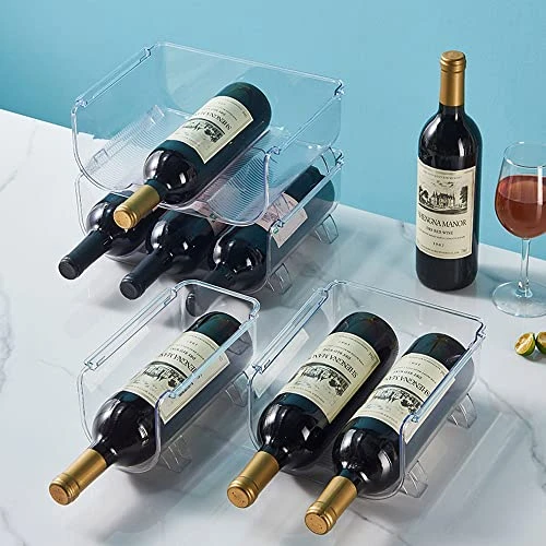 Fssxgw Thickened Pet Transparent Red Wine Rack One Grid, Two Grids And Three Grids Foldable Storage Box Wine Holder Wine Rack Wine Bottle Storage Rack - Image 2