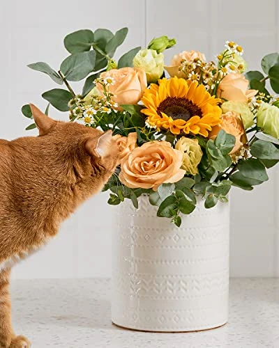 Kitchen Utensil Holder, Large (7.2β X 6.2β) Utensil Holder For Kitchen Counter, Ceramic Cooking Utensil Holder With Protective & Non-Slip Cork Mat, Farmhouse Kitchen Decor - Image 2