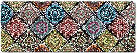 QiyI Floor Comfort Mat 1 Piece Kitchen Rug PVC Leather Waterproof Oil Proof Runner Rug Non Skid Laundry Standing Mat Anti Fatigue Foam Cushioned Doormat 17" W X 71" L - Ethnic Traditional Pattern - Image 8