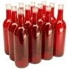 - W5-RD 750ml Glass Bordeaux Wine Bottle Flat-Bottomed Cork Finish - Case Of 12 - Red W5 Red