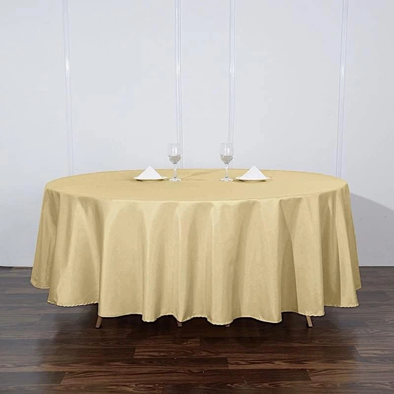 6 Pcs 108 Inch White Round Polyester Tablecloths Fabric Table Cover Linens For Wedding Party Banquet Reception Events Kitchen Dining - Image 10
