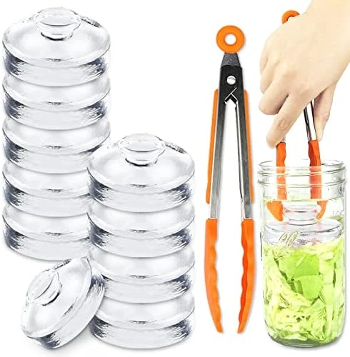 5-Pack Glass Fermentation Weights With Easy Grip Handle And Unique Texture Design For Large Wide Mouth Mason Jars - Image 7