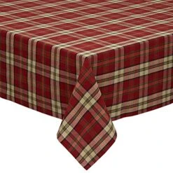 Holiday Collection, Christmas Plaid Tabletop, 52x52 Tablecloth, Campfire