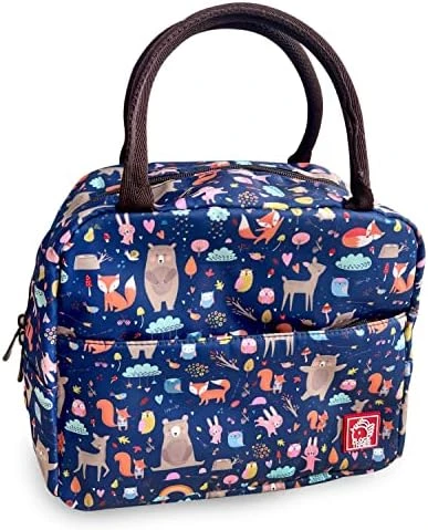 Waterproof Insulated Reusable Lunch Bag Food Drinks Container With Front Padded Pocket Double Zippers For Kids Men Women Work School Picnic Butterflies - Image 11