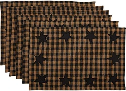 Lack Star Runner Woven 13x36 Country Rustic Kitchen Tabletop Design, Raven Black And Tan - Image 3