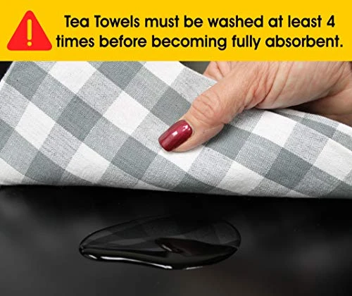 High End Home 6 Piece Kitchen Linen Sets - Farmhouse Kitchen Towels, Oven Mitts And Pot Holders Sets, Grey - Image 2