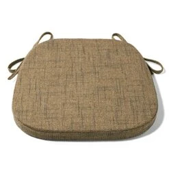 U Shaped Kitchen Chair Seat Cushion Pad For Dining Room Chairs With Ties 15x16 Inches Burlap Linen