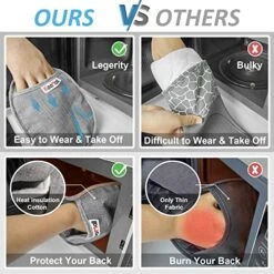 4 In 1, KooMall Silicone Pot Holders Set & 10" 8" Microwave Mat, Multi-Purpose Hot Pads For Kitchen, Trivets Potholders Oven Mitts For Baking Cooking Hot Dishes Pans, Heat Resistant, BPA Free, Gray