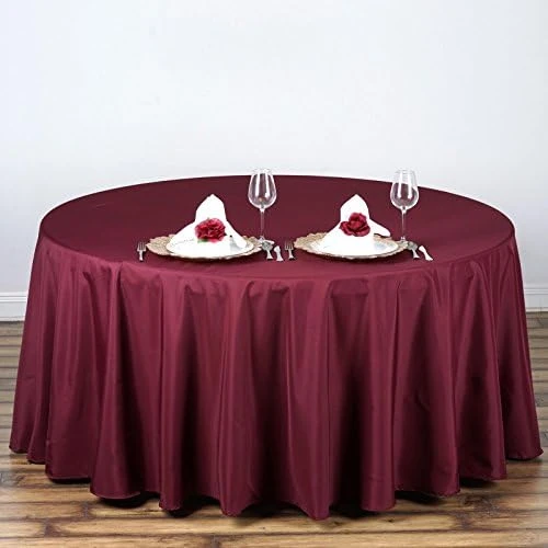 6 Pcs 108 Inch White Round Polyester Tablecloths Fabric Table Cover Linens For Wedding Party Banquet Reception Events Kitchen Dining - Image 9