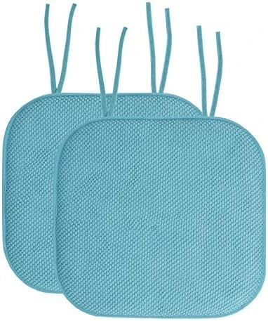 Hair Cushion Memory Foam Pads With Ties Honeycomb Pattern Slip Non Skid Rubber Back Rounded Square 16" X 16" Seat Cover, 6 Pack, Aria Burgundy 12 Pack - Image 12