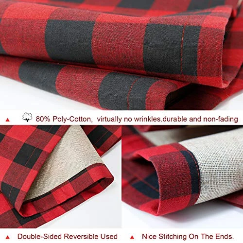 Table Runner, 72 X 14 Inches Buffalo Plaid Check Chirstmas Table Runners For Xmas Family Dinner, Farmhouse, Thanksgiving, Christmas & Gathering - Image 3