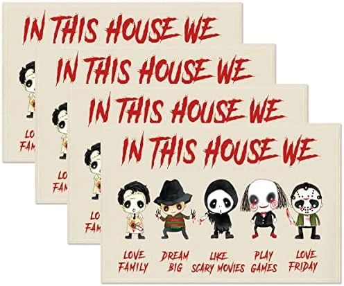 4Pcs Christmas Placemats, Skellington Jack And Sally Placemats, Heat Resistant Washable Table Place Mats For Kitchen Dining Table, Nightmare Before Christmas Decorations And Supplies Dinner Table Mats - Image 10