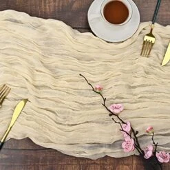 3 Packs Table Runners Boho Gauze Table Runner 35 X 120 Inches Ivory Cheesecloth Table Runner Bulk,Boho Cheese Cloth Runner For Wedding,Party,Reception,Bridal Shower Table Decorations