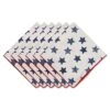 Americana Multistripe Collection 4th Of July Tabletop Napkin Set, 20x20, Antique Blue Stars, 6 Piece