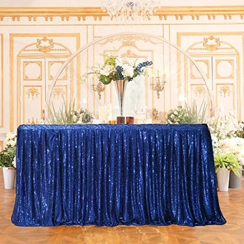 Juya Delight Sequin Table Skirt Rectangle Round Table Cover For Party Wedding Baby Shower Decoration(Bright Gold,L 14(ft) * H 30in ) - Image 9