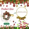 Set Of 8 Christmas Wreath Napkin Rings Set- Diamond Wreath Xmas Napkin Ring Holders For Cloth Napkins, Christmas Holiday Party Dinner Table Decoration