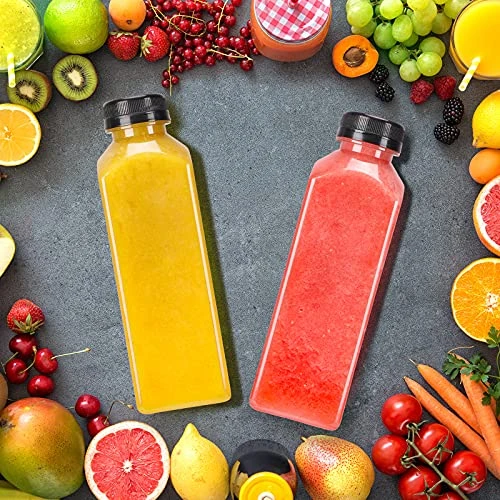 36pcs 16oz Empty Plastic Juice Bottles With Caps, Reusable Clear Bulk Beverage Containers For Juice, Milk And Other Beverages - Image 3