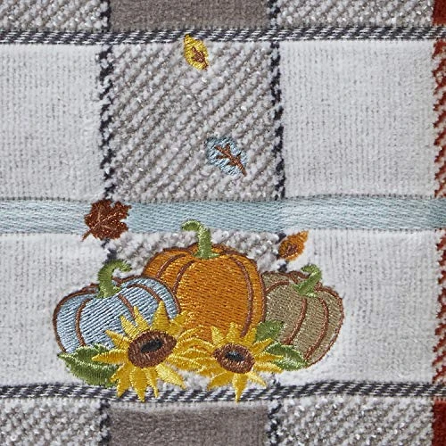 Arvest Pumpkins Hand Towel, Plaid