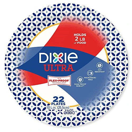 Sposable Paper Plates, 10-1/16 In. Dinner Size, Printed, 176 Count - Image 2
