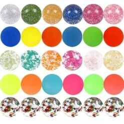 30 PCS Of 45mm / 1.77 Inch Large Diameter Super Bouncy Balls For Kids Bouncing Balls In 5 Mix Styles X (6 Balls Each Style) For Vending Machines