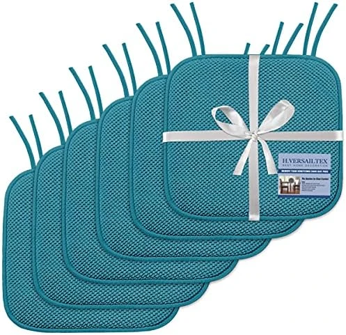 Premium Chair Cushions Memory Foam Chair Pads 4 Pack - 16x16 Inch Thick Soft Seat Cushion Pads Non Slip With SBR Backing And Straps - Durable Mats Pads For Lounge, Kitchen, Navy - Image 13