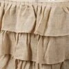 14 Feet X 29-Inch Natural Brown 3 Tiers Ruffled Burlap Table Skirt Linens Wedding Party Event Decorations Kitchen Dining