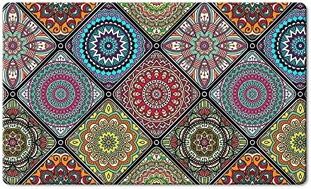 QiyI Floor Comfort Mat 1 Piece Kitchen Rug PVC Leather Waterproof Oil Proof Runner Rug Non Skid Laundry Standing Mat Anti Fatigue Foam Cushioned Doormat 17" W X 71" L - Ethnic Traditional Pattern - Image 7