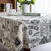 Rectangular Cotton Linen World Map Washable Tablecloth Vintage Rectangle Dinner Picnic Table Cloth Home Decoration（Rectangle/Oblong, 55 X 79 Inch）