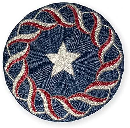 Memorial Day Patriotic Decorations Beaded Placemats Pack Of 1-4th Of July Freedom Stars American Flag Independence Day Table Place Mats For Kitchen Dining Table Home Decor - 14 Inches - Image 9