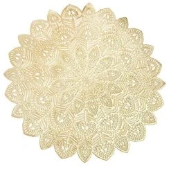 Table Mats Set Of 4 Gold Placemats Dining Table,Pressed Viny Placemats,Wedding Tablemats…